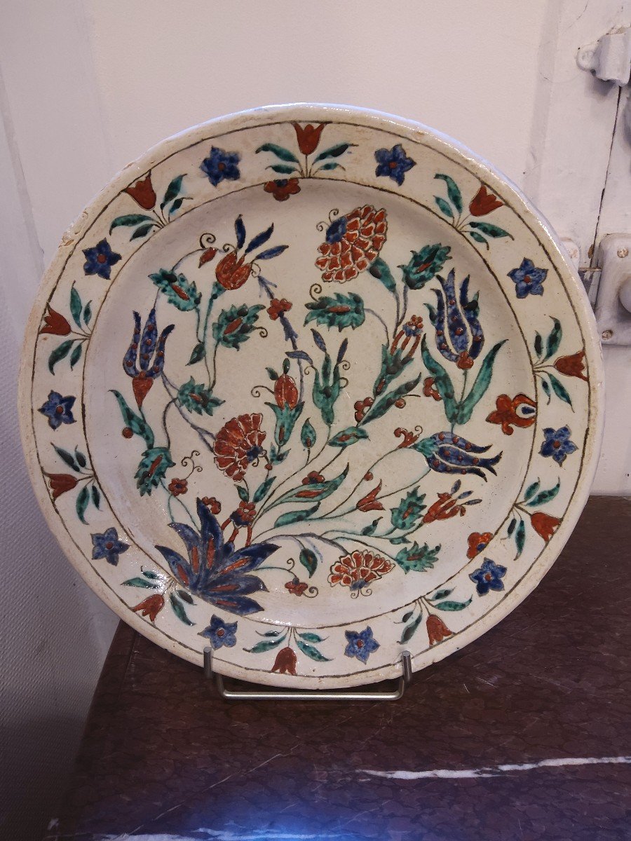 Iznik XIX Earthenware Dish-photo-4